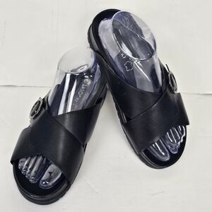 Lasocki Genuine Black Leather Sandals Flats Made Poland Sz EU 38 (US 7.5)   EUC